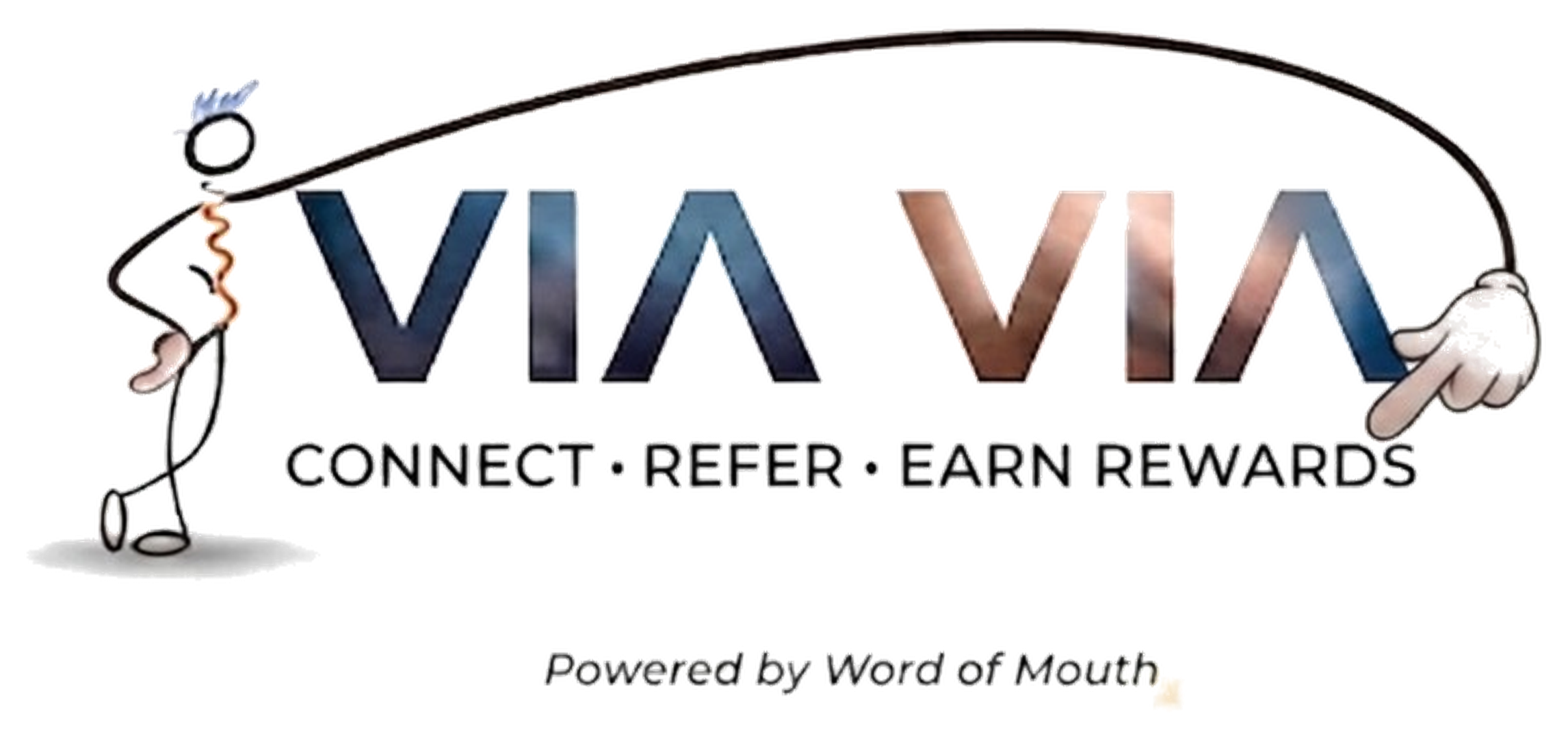 VIA VIA — Connect · Refer · Earn Rewards. Powered by Word of Mouth